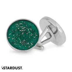 Green Stardust Cuff Links & Tie Clip Bundle -Johan Jewelry Shop 3909 Green Stardust 1 689393de 058a 4485 bcd1 a334466e5dc8