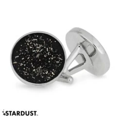 Black Stardust Cuff Links & Tie Clip Bundle -Johan Jewelry Shop 3910 Black Stardust 1 ddad8a7b 51d3 4745 900f 5110ad63702a