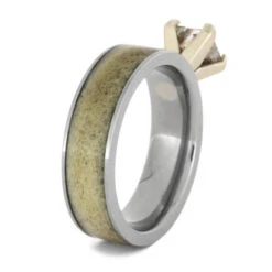 Moissanite Engagement Ring With Naturally Shed Antler -Johan Jewelry Shop 3916b90e7e7735cd69126975eac75550