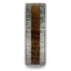 Whiskey Barrel Wood And Antler Men's Ring 12 Whiskey Barrel Wood And Antler Men's Ring -Johan Jewelry Shop 3938 1E