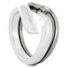 Titanium Shadow Band With Stone, Mate To Tension Set Engagement Ring -Johan Jewelry Shop 3952 4E70