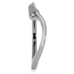 Titanium Shadow Band With Stone, Mate To Tension Set Engagement Ring -Johan Jewelry Shop 3952D 1E
