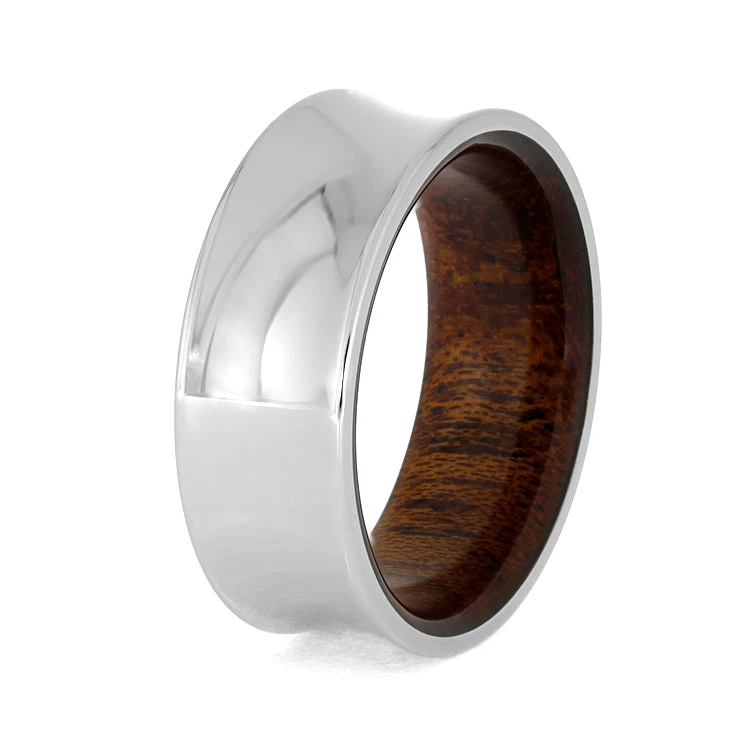 Concave Wedding Band, Mahogany Wood Ring 6 Concave Wedding Band, Mahogany Wood Ring - Image 4