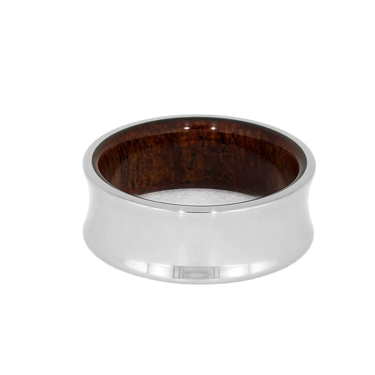 Concave Wedding Band, Mahogany Wood Ring 7 Concave Wedding Band, Mahogany Wood Ring - Image 5