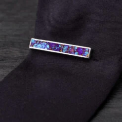 Purple & Blue Lava Mosaic Turquoise Tie Clip