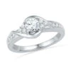 Round Cut Diamond Engagement Ring With Swirled Design -Johan Jewelry Shop 397b641071ea0a19436004b5ab821dba