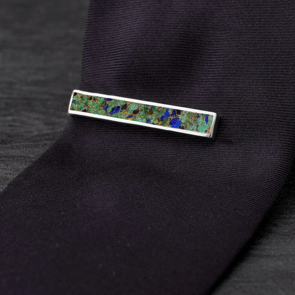 Unique Green Turquoise Tie Clip 3 Unique Green Turquoise Tie Clip