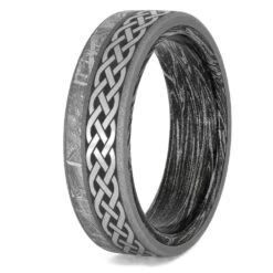 Celtic Men's Wedding Ring With Mokume Sleeve 11 Celtic Men's Wedding Ring With Mokume Sleeve -Johan Jewelry Shop 3993 2 Ex750