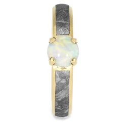 Opal Cabochon & Meteorite Engagement Ring -Johan Jewelry Shop 3994 1 E