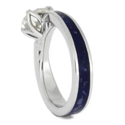 Lapis Lazuli & Moissanite Engagement Ring 10 Lapis Lazuli & Moissanite Engagement Ring -Johan Jewelry Shop 3998 2 E