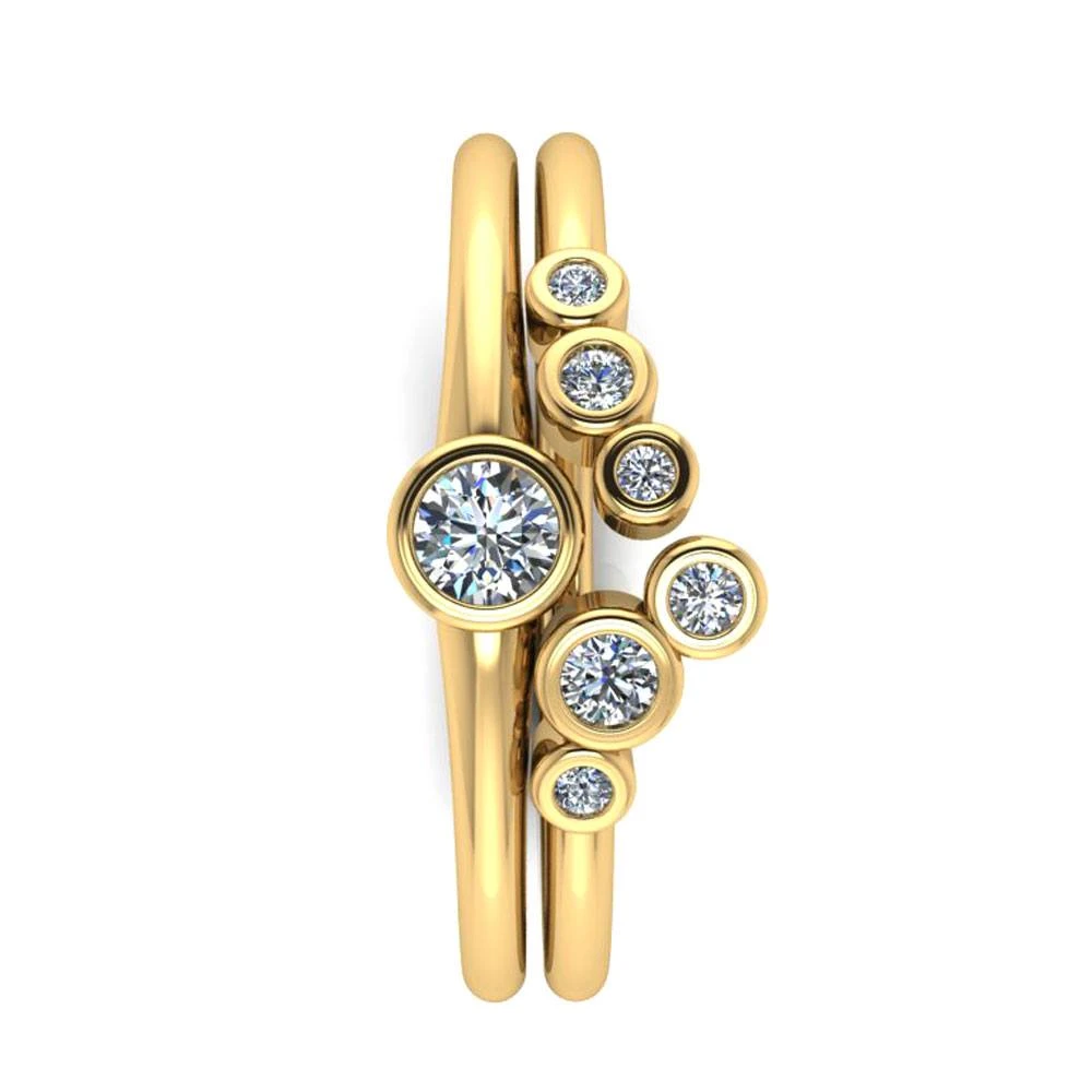 Modern Diamond Bridal Set In 10k Yellow Gold-2984 4 Modern Diamond Bridal Set In 10k Yellow Gold-2984 - Image 2
