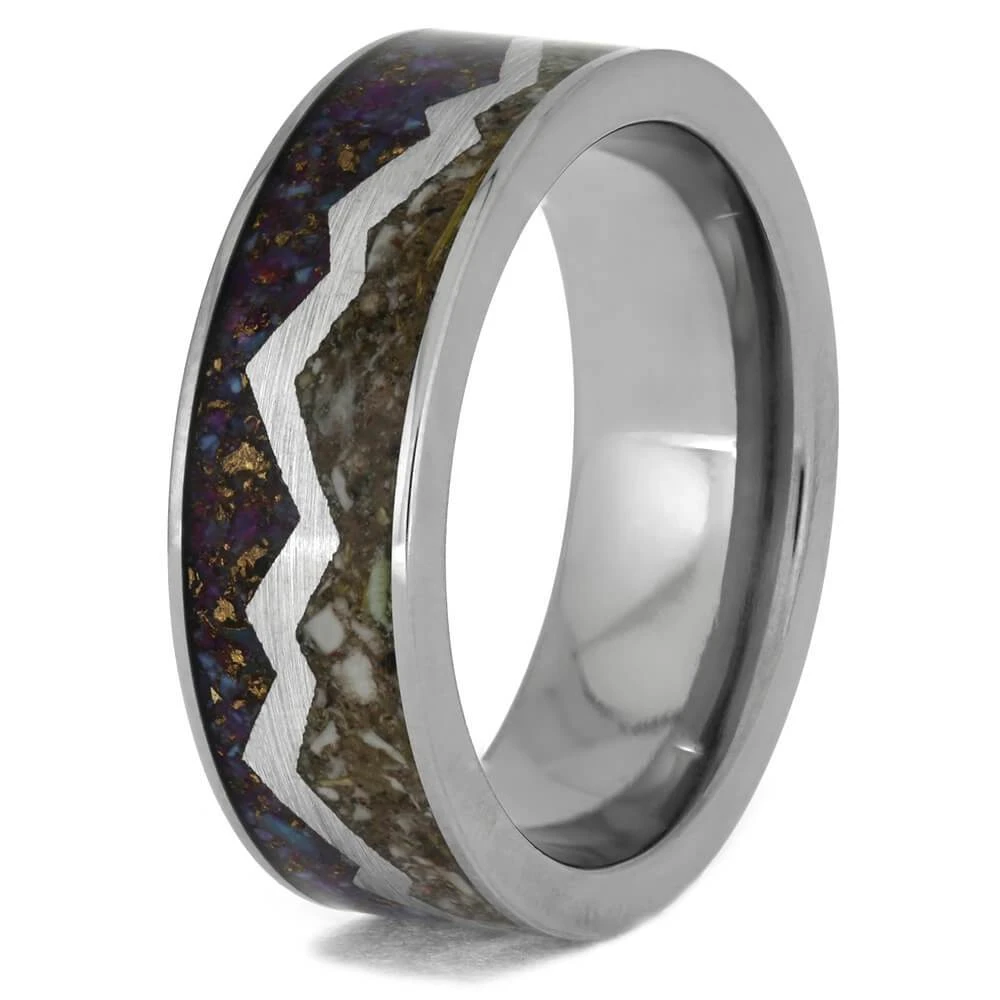 Mountain Memorial Ring With Turquoise & Ashes 6 Mountain Memorial Ring With Turquoise & Ashes - Image 4