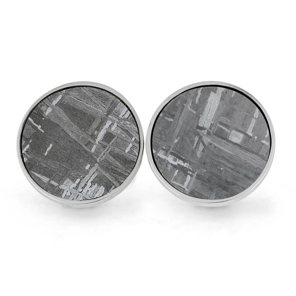 Gibeon Meteorite Round Cuff Links 4 Gibeon Meteorite Round Cuff Links - Image 2