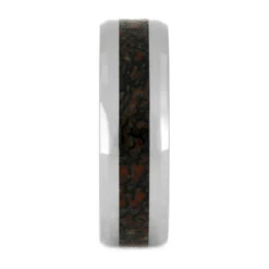 Dinosaur Bone Men's Wedding Band With Beveled Edge -Johan Jewelry Shop 4041 1 Edit