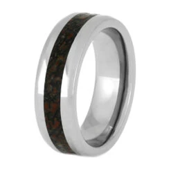 Dinosaur Bone Men's Wedding Band With Beveled Edge -Johan Jewelry Shop 4041 2 Edit