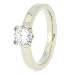 Moissanite Engagement Ring With Antler Prong Setting -Johan Jewelry Shop 4050 2 E