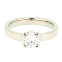 Moissanite Engagement Ring With Antler Prong Setting -Johan Jewelry Shop 4050 4 E