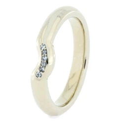 Custom Curved Gold Shadow Band With Accent Stones 10 Custom Curved Gold Shadow Band With Accent Stones -Johan Jewelry Shop 4051 2 E