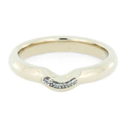 Custom Curved Gold Shadow Band With Accent Stones 11 Custom Curved Gold Shadow Band With Accent Stones -Johan Jewelry Shop 4051 3 E