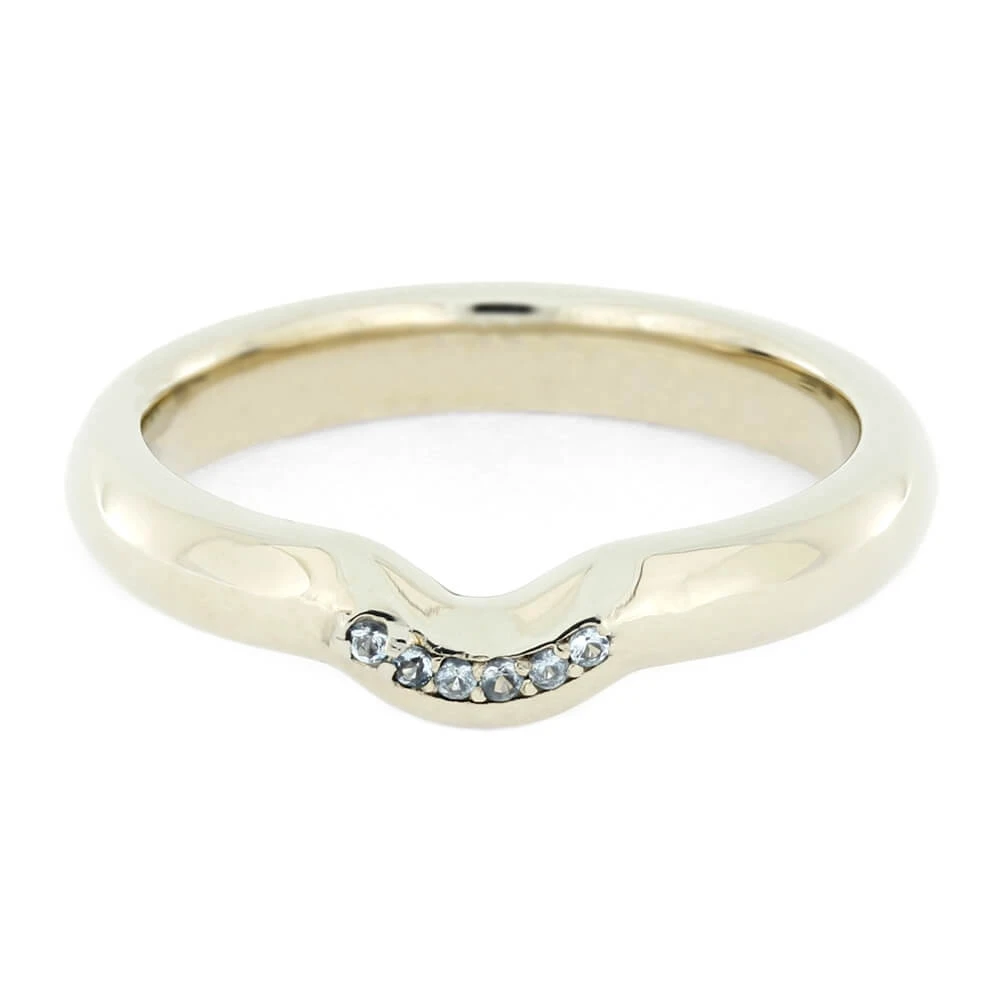 Custom Curved Gold Shadow Band With Accent Stones 7 Custom Curved Gold Shadow Band With Accent Stones - Image 5