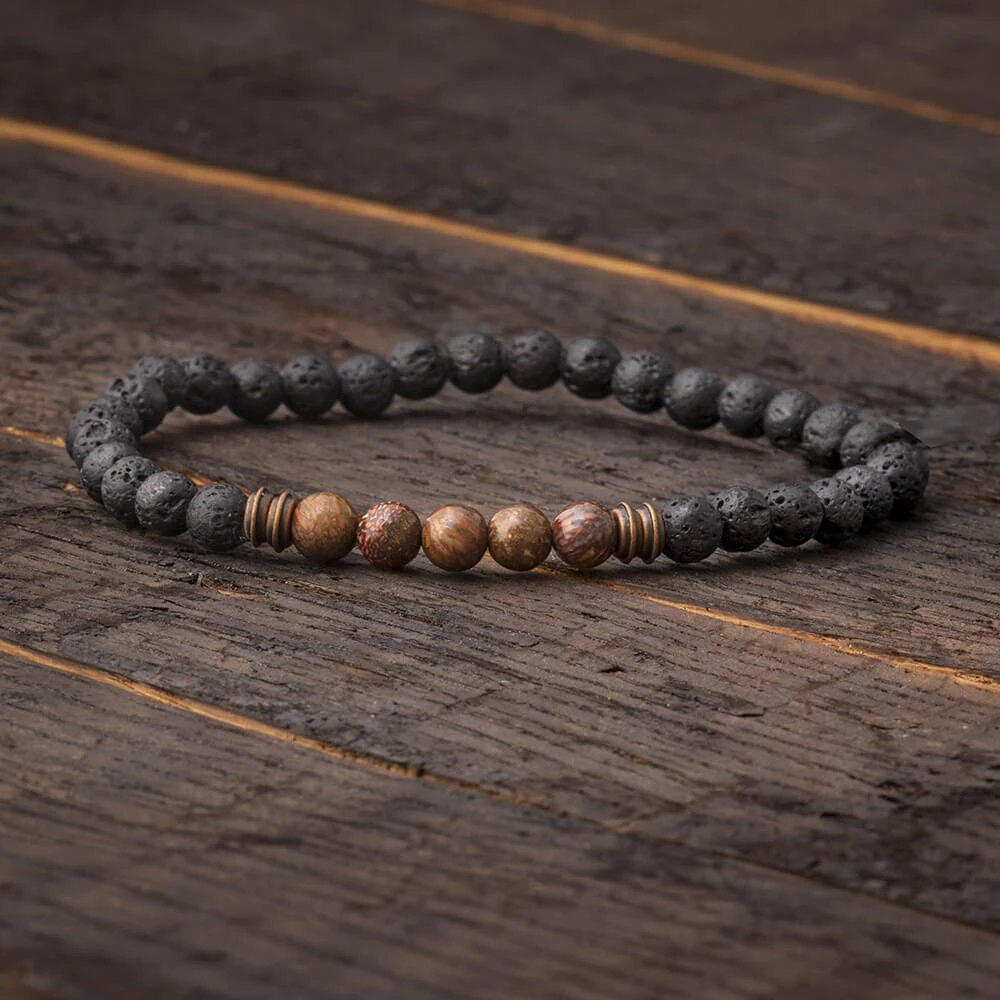 Penton Dinosaur Bone & Lava Bead Bracelet 3 Penton Dinosaur Bone & Lava Bead Bracelet