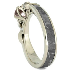 Morganite Engagement Ring With Moonstones And Meteorite -Johan Jewelry Shop 4167 2 E