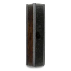 Whiskey Oak And Dino Bone Men's Wedding Band -Johan Jewelry Shop 4168 1E