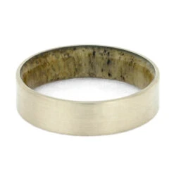 Brushed White Gold Wedding Band With Antler Sleeve -Johan Jewelry Shop 4169 3 E