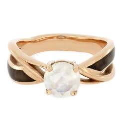 Moonstone Engagement Ring With Dinosaur Bone -Johan Jewelry Shop 4220 3 E