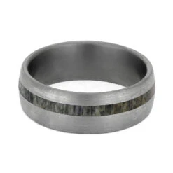 Deer Antler Men's Wedding Band In Brushed Titanium -Johan Jewelry Shop 4225 Antler 4
