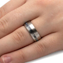 Deer Antler Men's Wedding Band In Brushed Titanium -Johan Jewelry Shop 4225 Hand Antler