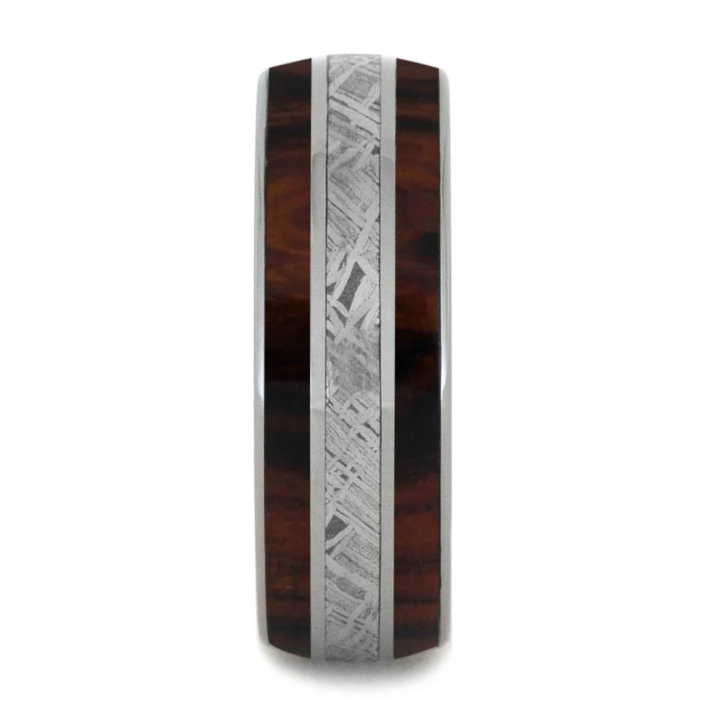 Ironwood And Meteorite Men's Wedding Band 5 Ironwood And Meteorite Men's Wedding Band - Image 3