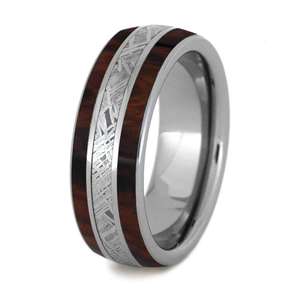 Ironwood And Meteorite Men's Wedding Band 6 Ironwood And Meteorite Men's Wedding Band - Image 4