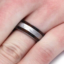 Ironwood And Meteorite Men's Wedding Band 14 Ironwood And Meteorite Men's Wedding Band -Johan Jewelry Shop 4246 Ironwood Hand