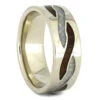 Opal & Wood Wedding Band With Twist Inlays 2 Opal & Wood Wedding Band With Twist Inlays -Johan Jewelry Shop 4289E