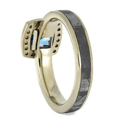 Blue Topaz Halo Engagement Ring -Johan Jewelry Shop 4296 2 E