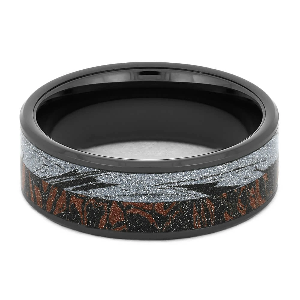 Red & Black Men's Wedding Band 7 Red & Black Men's Wedding Band - Image 5