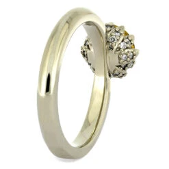 Yellow Sapphire Lotus Engagement Ring In White Gold 9 Yellow Sapphire Lotus Engagement Ring In White Gold -Johan Jewelry Shop 4322 2E