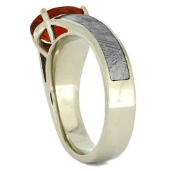 Fire Opal Engagement Ring With Meteorite 10 Fire Opal Engagement Ring With Meteorite -Johan Jewelry Shop 4338 2 E