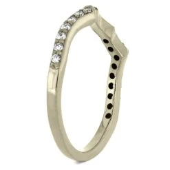 Custom Diamond Wedding Band, Mate To Twist Shank Ring -Johan Jewelry Shop 4340WG 2E