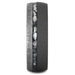 Mother Of Pearl Wedding Band With Gibeon Meteorite -Johan Jewelry Shop 4343 1 E