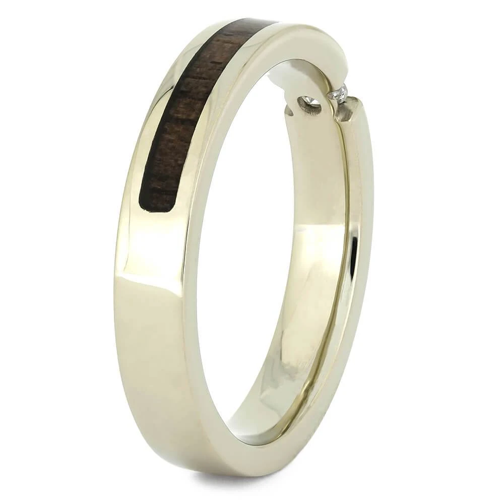 Diamond Engagement Ring With Walnut Wood Inlays 6 Diamond Engagement Ring With Walnut Wood Inlays - Image 4