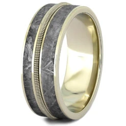 Guitar String Ring With Gibeon Meteorite -Johan Jewelry Shop 4369 2 E