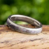 Gold Meteorite Wedding Band, 3.5mm Ring
