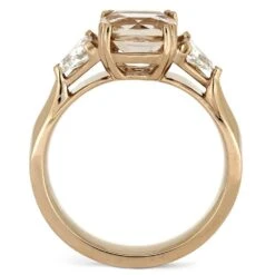 Cushion Cut Morganite Engagement Ring With Diamonds -Johan Jewelry Shop 4415 3E