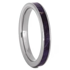 Matching Wedding Band Set With Purple Box Elder Burl Wood -Johan Jewelry Shop 4427E 29860611 d9c7 40f5 a6e5 a6c526918a56