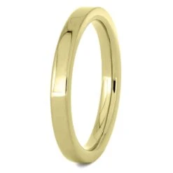 Thin 2mm Polished Gold Wedding Band -Johan Jewelry Shop 4428YG 2E