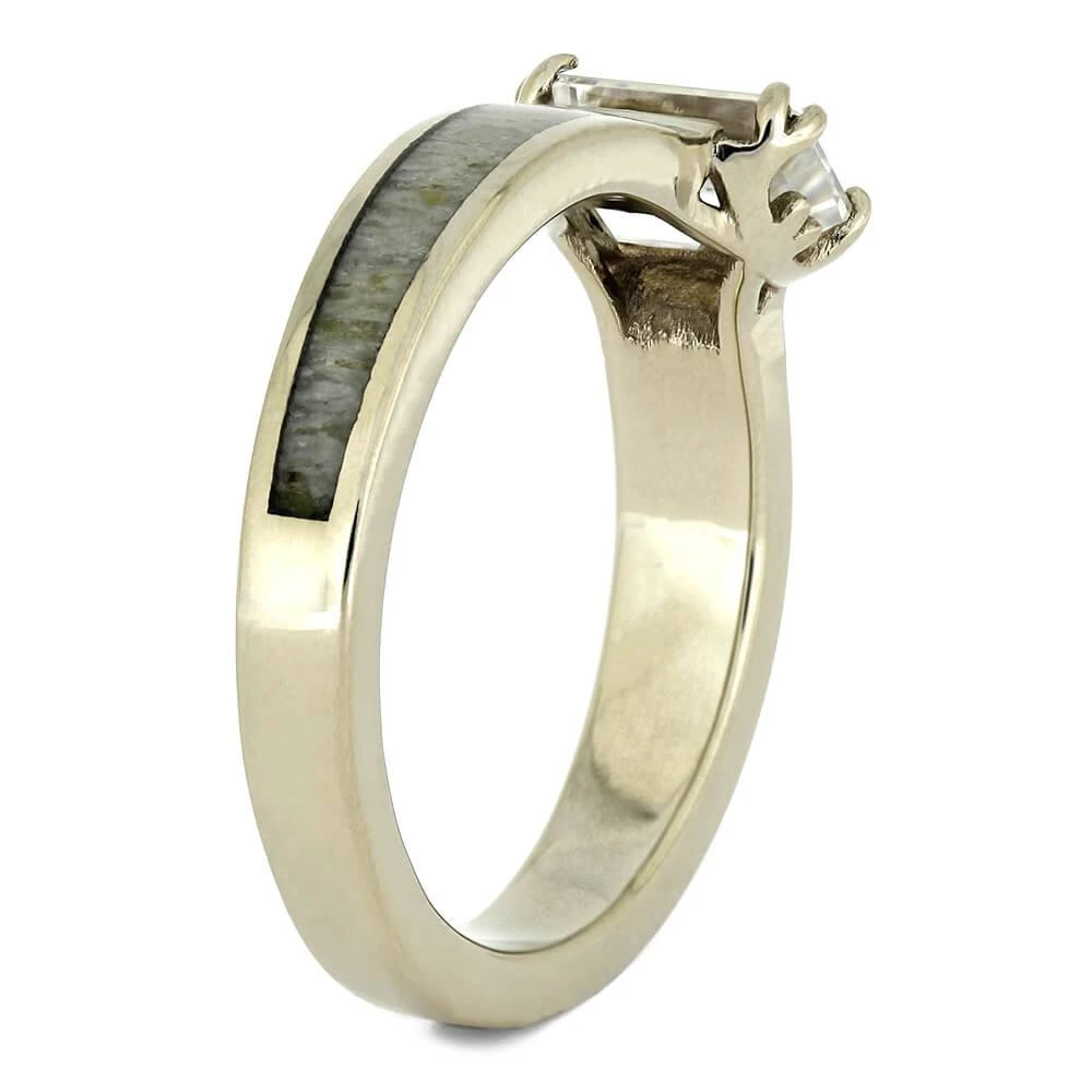 Antler Engagement Ring With Emerald Cut Moissanite 5 Antler Engagement Ring With Emerald Cut Moissanite - Image 3