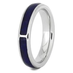 Lapis Lazuli Wedding Band In Platinum -Johan Jewelry Shop 4444 2E