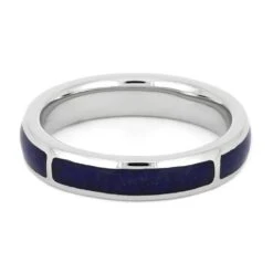 Lapis Lazuli Wedding Band In Platinum -Johan Jewelry Shop 4444 3E